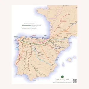 Póster-Mapa de los Caminos de Santiago